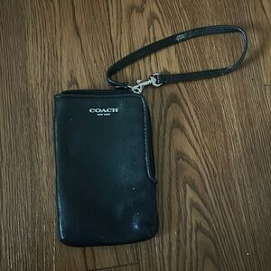 Leather Coach wristlet